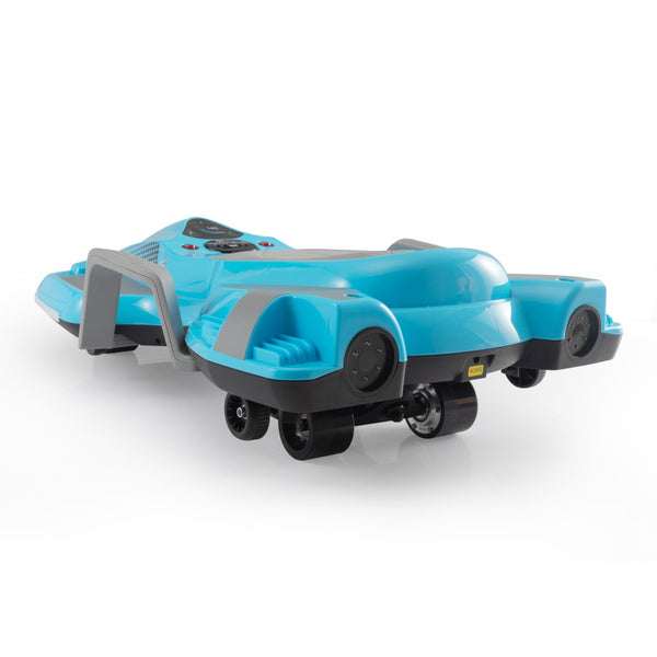 English Elm Electric Manta Ray Kids Ride on Racing Car with Built in Lights Music and Stable Wheels Blue W2181P202380
