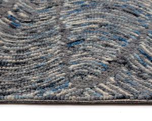 Sunpan Corfu Hand-Tufted Rug - Artisan Crafted Blue and Charcoal Wool Blend for a Unique Home Style 9' X 12'