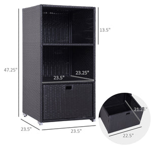 English Elm Outsunny Elegant Waterproof Towel Rack - Stylish Rattan Wicker Organizer For Pool, Spa & Bath Use W2225P200592-GIGA