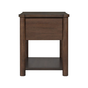 English Elm Christopher Knight Home® - Wood Nightstand with Drawer Set of 2 — Modern Farmhouse Bedside Tables, Open Shelf Storage, Durable Design Light Gray,Walnut N770P345998D