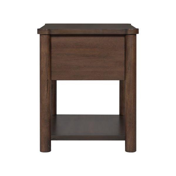 English Elm Christopher Knight Home® - Wood Nightstand with Drawer Set of 2 — Modern Farmhouse Bedside Tables, Open Shelf Storage, Durable Design Light Gray,Walnut N770P345998D