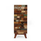 Christopher Knight Home® - Noble House - Maysville Handcrafted Boho 4 Drawer Wood Cabinet, Natural and Multi-Colored