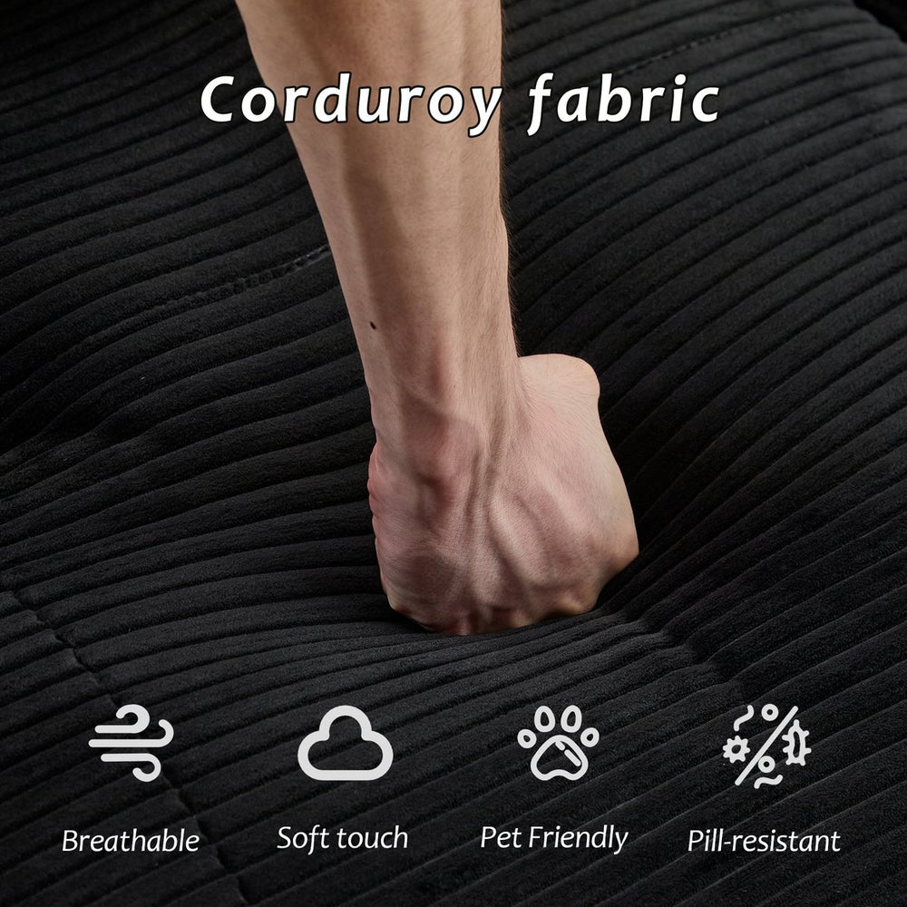 English Elm Modern Modular Memory Foam Sofa - Pet-Friendly Corduroy Sectional With Movable Ottoman & No Assembly! W3723P346964