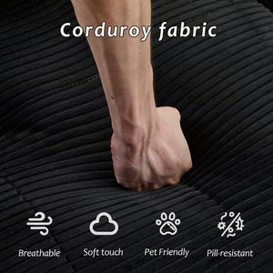 English Elm Modern Modular Memory Foam Sofa - Pet-Friendly Corduroy Sectional With Movable Ottoman & No Assembly! W3723P346964