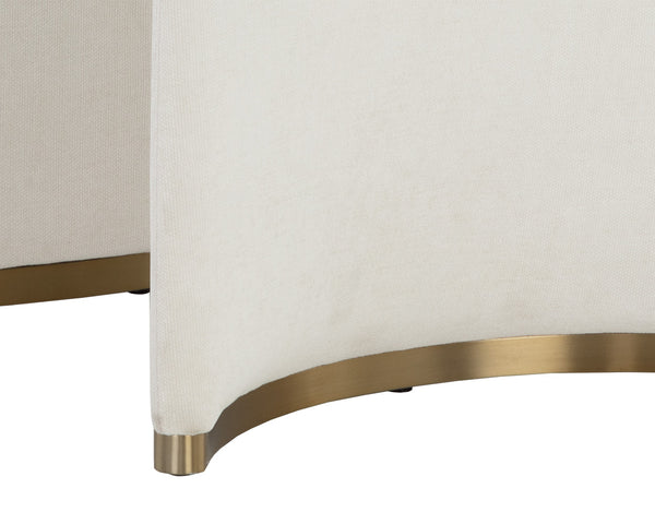 Sunpan Iluka Dining Chair Set of 2 - Elegant Curved Design with Chic Gold Stainless Steel Accents Danny Ivory