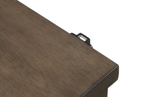 English Elm Transitional Dark Walnut Nightstand with Usb Charging Dovetail Drawers Bedroom B2741P435887