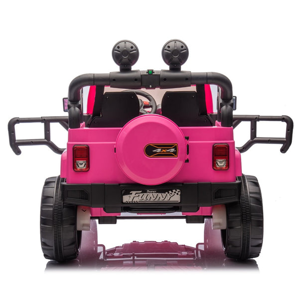 English Elm 24v Kids Electric Ride on Car with Parental Remote Rear Suspension and Bluetooth Audio Pink W1578P228744