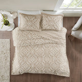 Madison Park Sabrina Shabby Chic 3 piece Tufted Cotton  bedspread  set MP13-7124 Taupe