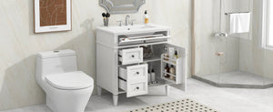 English Elm 30'' Modern Bathroom Vanity With Ceramic Sink, Soft-Close Drawers & Stylish Storage Cabinet Solutions N710P206904Z