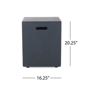 English Elm 50000 Btu Square Mgo Concrete Propane Fire Table for Outdoor Patio Entertaining 59241.00-50K_59243.00