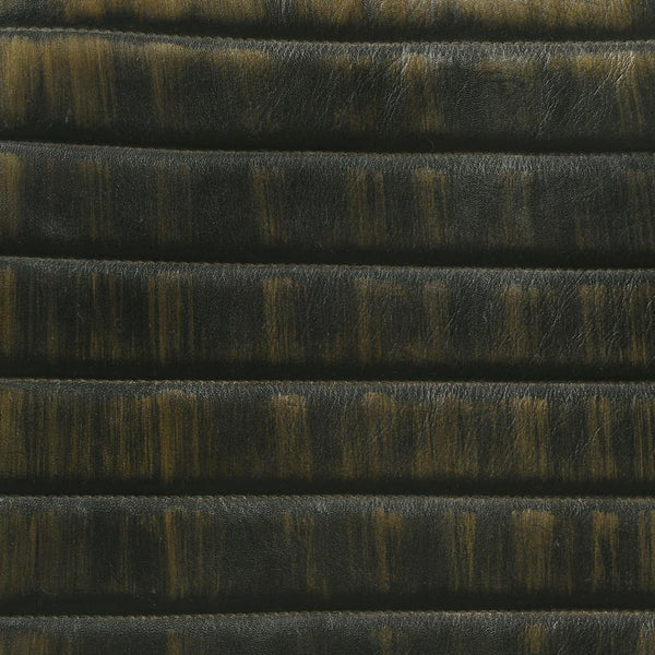 English Elm Leather Upholstered Dining Bench with Hand-Dyed Goat Leather, Vertical Tufting and Metal Legs Antique Espresso B016P369687