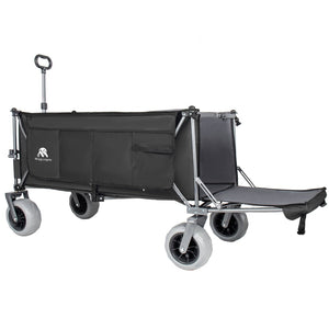 English Elm 67in Heavy Duty Utility Wagon with Extendable Tailgate and All Terrain Wheels 500lb Capacity Black+ Gray W2932P417660