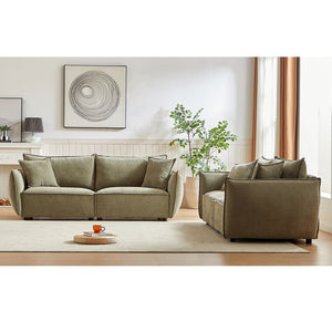 English Elm 3-Seater Modern Combo Sofa With Convertible Design, Soft Chenille Fabric & 4 Pillows For Comfort W1193S00111