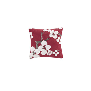 N Natori Cherry Blossom Global Inspired Square Pillow NS30-1826A Red