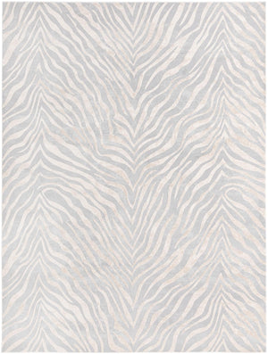 Unique Loom Finsbury Meghan Machine Made Animal Print Rug Gray and Ivory,  9' 0" x 12' 2"