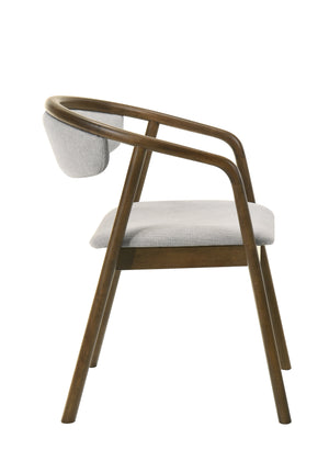 English Elm Delina Gray Chenille Side Chair with Walnut Veneer Frame, Padded 1.5" Cushion, 220lb Capacity B2726P400286