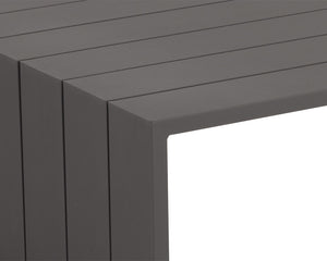 Sunpan Verin Coffee Table - Modern Outdoor Design with Durable Powder Coated Aluminum for Stylish Spaces Warm Grey