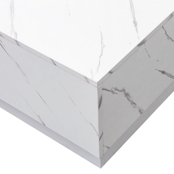 English Elm Coffee Coffee Table with Sliding Top and Hidden Storage, Extendable 57" Surface for Entertaining White W331P270516