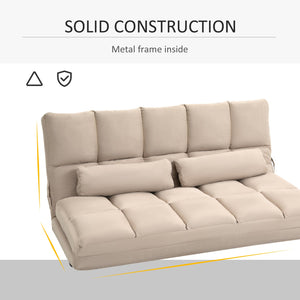 English Elm Homcom Convertible Floor Sofa Chair With Adjustable Backrest, 2 Pillows, Space-Saving Comfort! W2225P217475