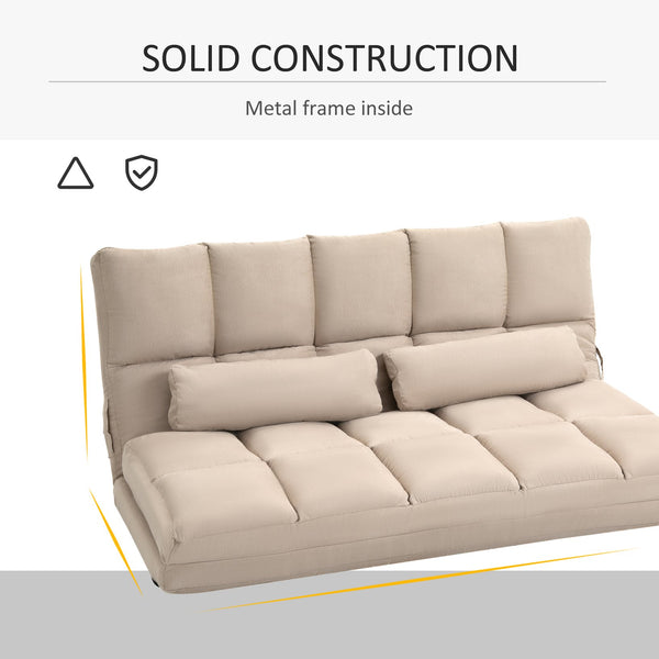 English Elm Homcom Convertible Floor Sofa Chair With Adjustable Backrest, 2 Pillows, Space-Saving Comfort! W2225P217475