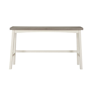 English Elm Transitional 4-Piece Pub Height Set - Charming White & Coffee Rubberwood Table & Stools For Dining B011P284447-GIGA