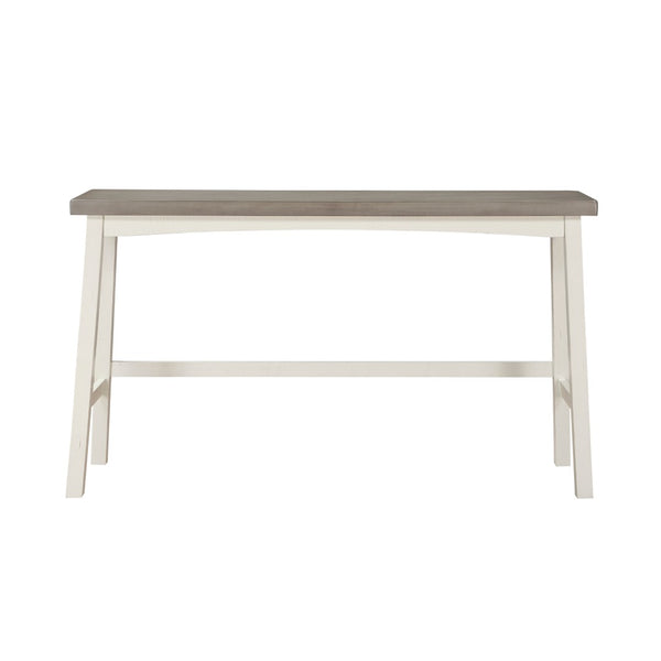 English Elm Transitional 4-Piece Pub Height Set - Charming White & Coffee Rubberwood Table & Stools For Dining B011P284447-GIGA