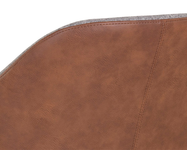 Sunpan Mccoy Swivel Dining Chair - Masculine Charm with Unique Two-Toned Design for Modern Spaces November Grey / Cinnamon Brown