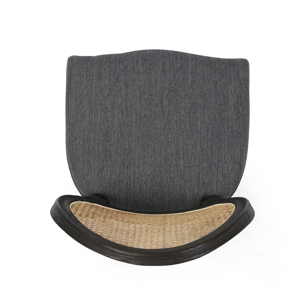 English Elm Christopher Knight Home® - DININGCHAIR Handcrafted Wicker & Fabric Dining Chair Set with Padded Seat, Rubberwood Frame Elegance Charcoal 65164.00CHAR