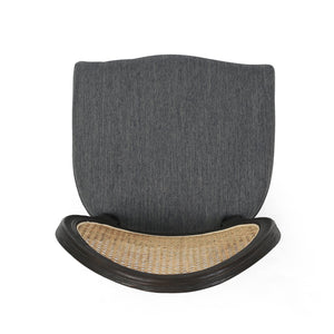 English Elm Christopher Knight Home® - DININGCHAIR Handcrafted Wicker & Fabric Dining Chair Set with Padded Seat, Rubberwood Frame Elegance Charcoal 65164.00CHAR