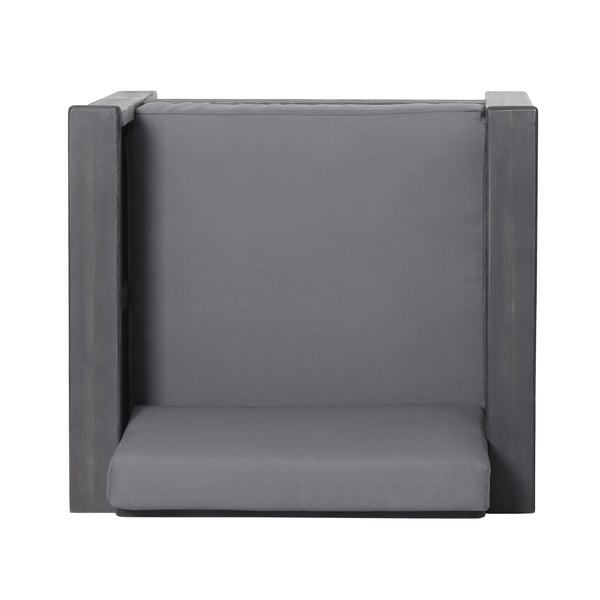 English Elm Christopher Knight Home® - Outdoor Acacia Wood Club Chairs with Water-Resistant Cushions, Durable Frame, Stylish Shutter Slat Design Grey 70692.00DGRY