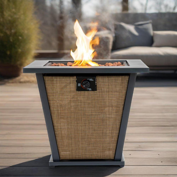 English Elm 28" Propane Gas Fire Pit Table - 50,000 Btu Steel Outdoor Heater For Patios & Courtyards, Brown W853P293849