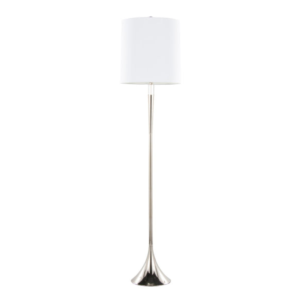 English Elm Metal Floor Lamp Pair Cast Iron Base Crystal Accents Linen Shade Living Room Decor B202P471648