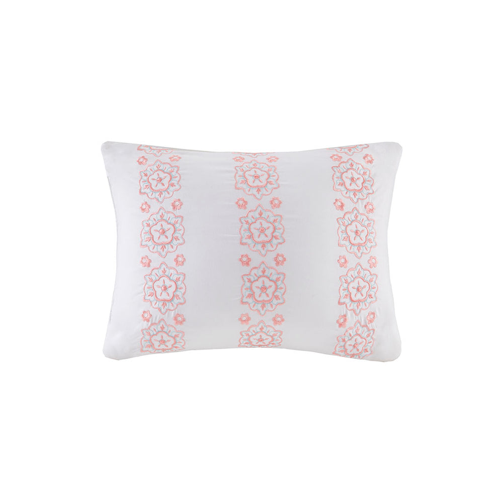 JLA Home Intelligent Design - Boho Loretta Comforter Set with Coral & Aqua Medallion, OEKO-TEX Certified, Layered Designer Look 86 L x 68 W x 1H ID10-1216