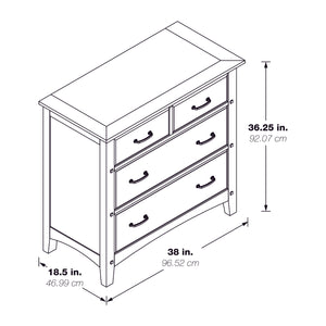 OSP Home Furnishings Modern Mission 3 Drawer Chest Vintage Oak