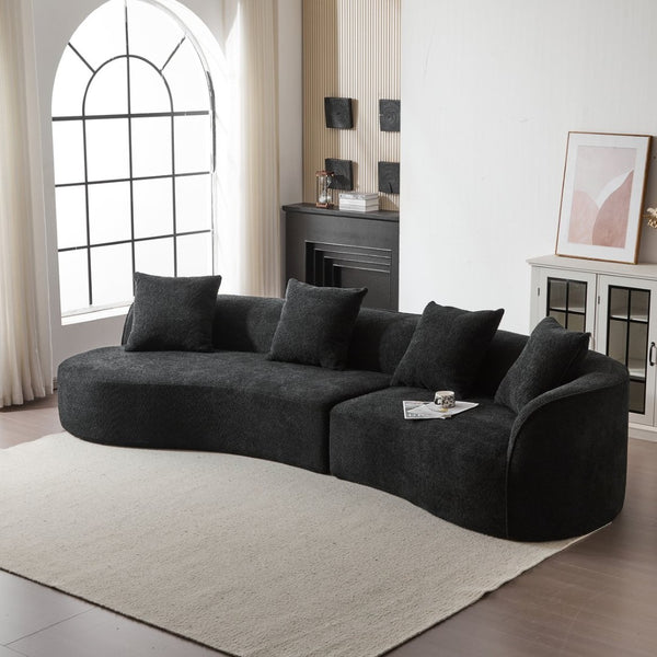 English Elm 126"curved Sectional Sofa Oversized 5 Seat Foam Cushion Living Room Conversation Piece N771P247830H_N771P247831H