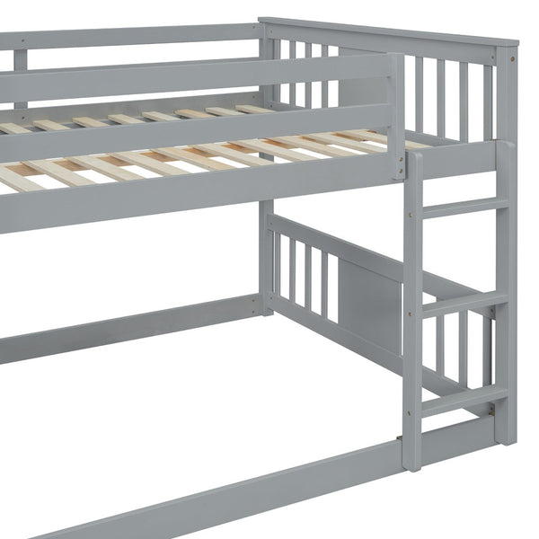 English Elm Full Over Bunk Bed Pine Frame Gray Finish Kids Guest Room Sleep Solution LT100207AAE