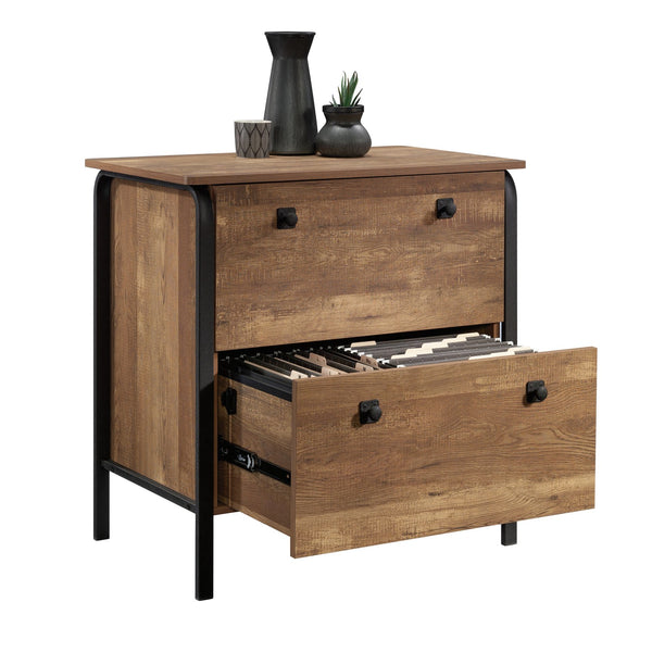 English Elm Lateral File In Elegant Oak Dark Finish – Stylish Space-Saving Storage With Modern Design Features B356P354453
