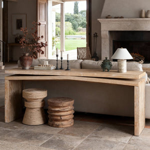 English Elm 65-inch Rustic Wood Veneer Console Table Farmhouse Sled Base Entryway Sofa Hall Antique Natural W1445P411138