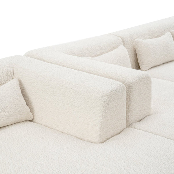 English Elm Upholstered Boucle Sofa with Lumbar Pillow Pocket Spring Seating for Living Room N719P250552A
