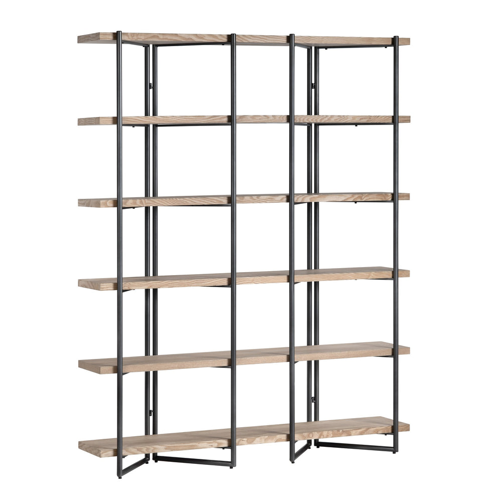 Crestview Collection Transitional Etagere Bookcase – Modern Industrial Design With 5 Shelves & Sturdy Metal Frame For Decor Brown Mdf Cvfzr6208