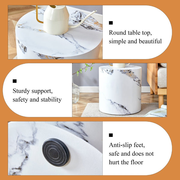 English Elm The Elegant Cylindrical Table – Versatile Coffee, Dining, Or Writing Desk With Stylish Patterned Design W1151P200297-GIGA