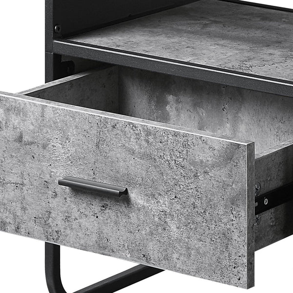 English Elm Concrete Grey And Black 2-Drawer Tv Stand – Modern Design With Ample Storage For Any Room B062P186514