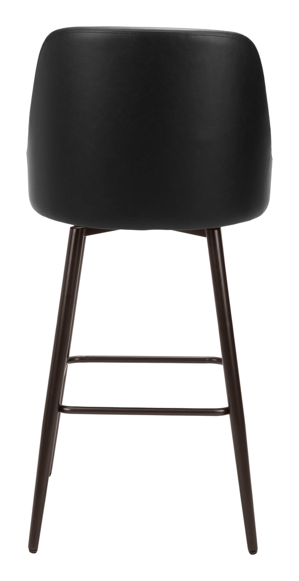 Keppel Swivel Barstool Black & Bronze 109975 Zuo Modern
