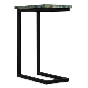 English Elm Skyler Green Marble C Side Table with Black Iron Frame — Slim, Durable C-Shaped Accent for Small Spaces B136P361861