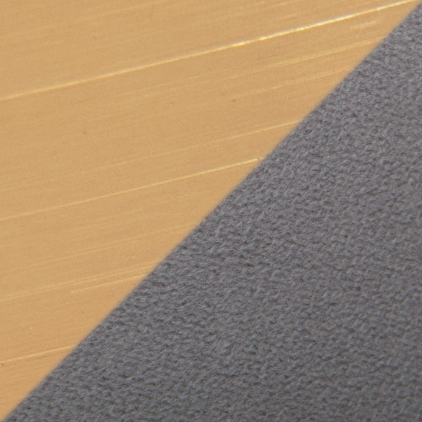 English Elm Gemma Silver Velvet Ottoman with Gold Metal Band — Glam Contemporary Accent Seat, Cushioned Comfort B202P223725