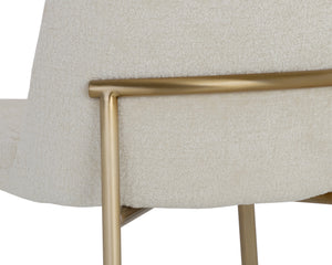 Sunpan Zeke Counter Stool - Stylish Modern Design with Comfortable Curved Backrest for Contemporary Spaces Antique Brass / Bergen Ivory