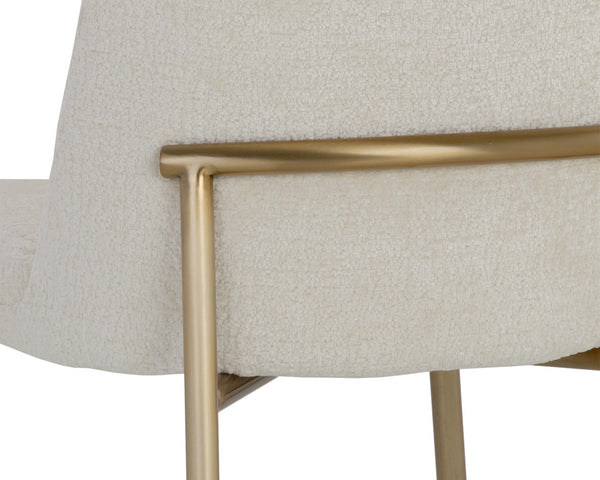 Sunpan Zeke Counter Stool - Stylish Modern Design with Comfortable Curved Backrest for Contemporary Spaces Antique Brass / Bergen Ivory