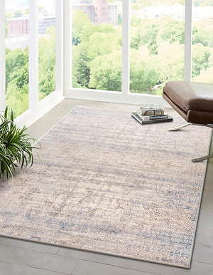 Unique Loom Deepa Ordine Machine Made Geometric Rug Gray Blue, Ivory 9' 0" x 11' 8"