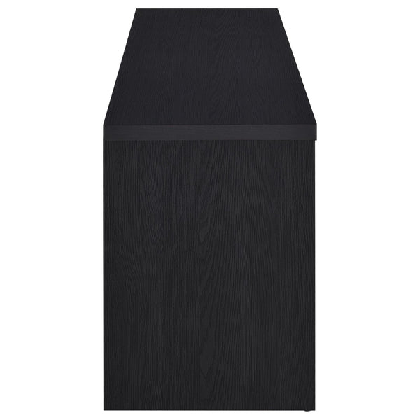 English Elm O'brien Matte Black 78 Inch Media Console with Three Drawers and Wire Management B062P451935