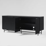 69" Scandinavian 4 Door Sideboard Black REED5DBL2 Walker Edison